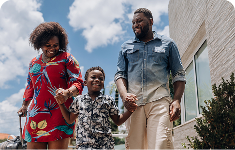 Famille profitant d’une belle journée