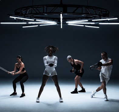 Athletes in various poses