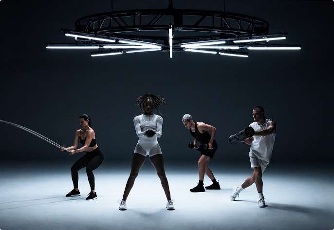 Athletes in various poses