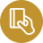 Card swipe icon in gold color
