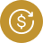 cash back icon in gold color