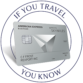 The Delta SkyMiles Platinum Card in the center of the If You Travel You Know stamp.