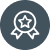 Icon of a ribbon with a star.
