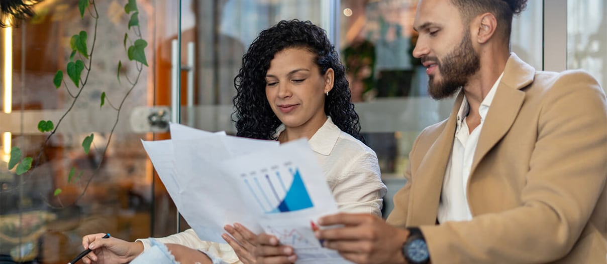 A person looking at a credit card statement
