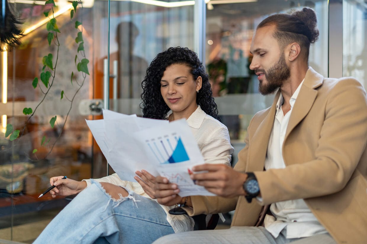 A person looking at a credit card statement