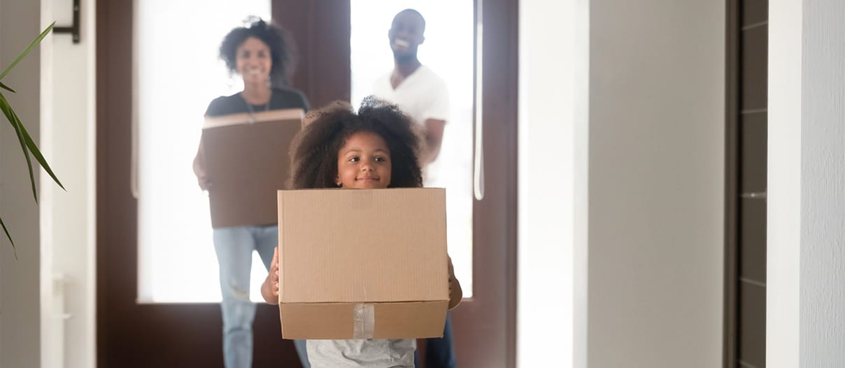 A family moving into a new house