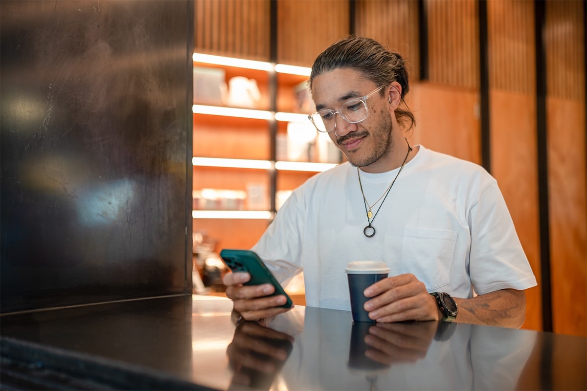 Someone checking their credit limit on a banking app.