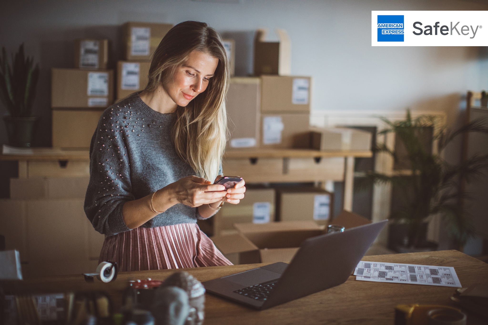 Woman looking at a mobile phone 
