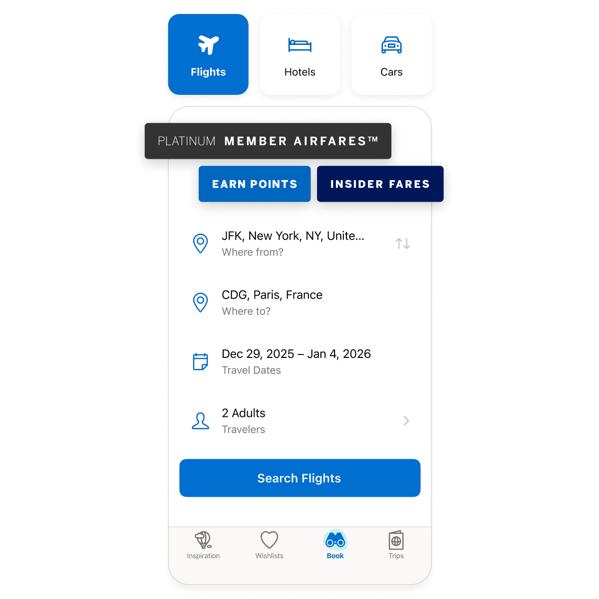 App Screen of product switcher with 2 card products, checking and savings account