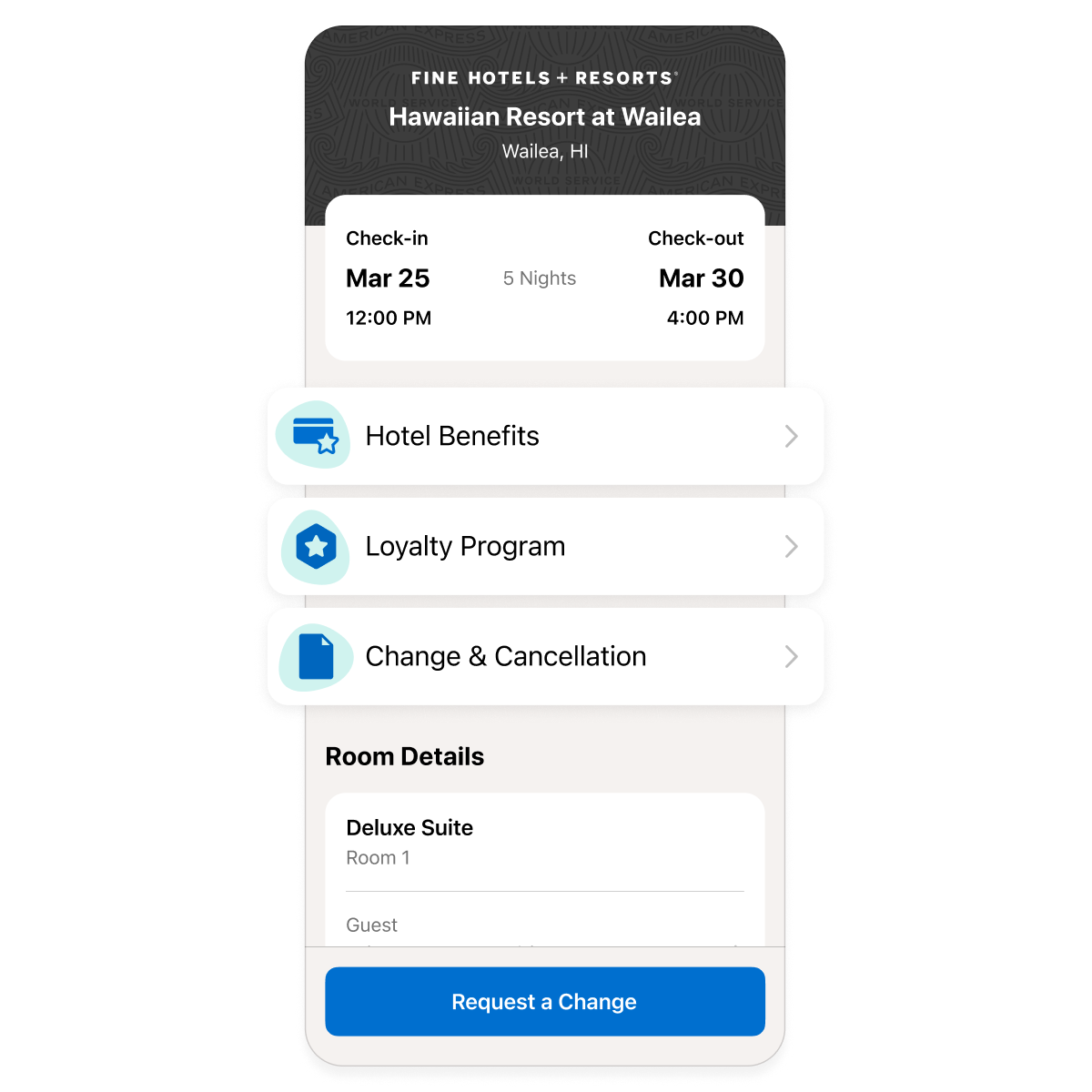 App Screen of product switcher with 2 card products, checking and savings account