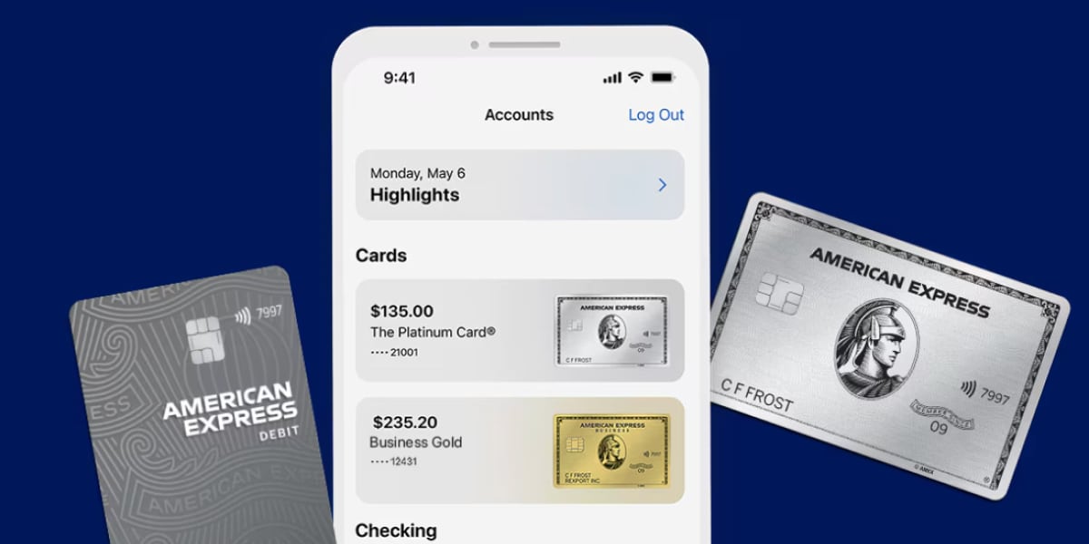 App Screen of product switcher with 2 card products, checking and savings account
