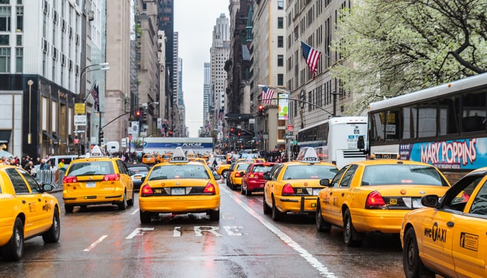 Una vista de una calle en Nueva York.