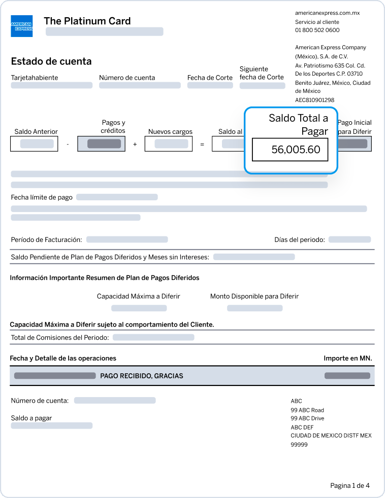 Estado de cuenta y saldo a pagar