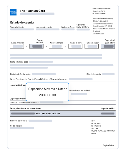 Estado de cuenta y Capacidad Máxima a Diferir