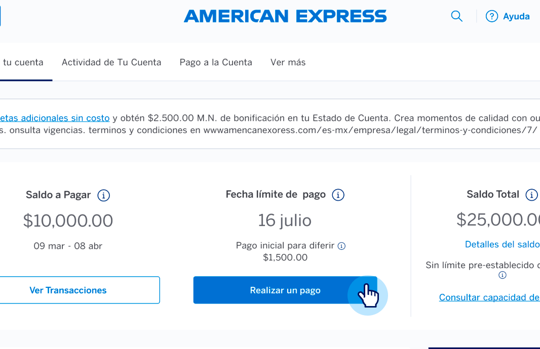 Pantalla de inicio de Servicios en Línea