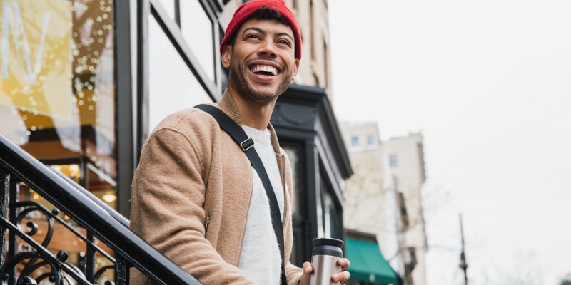 A man smiling at the camera