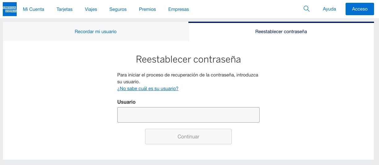 Screenshot of Forgot Password screen