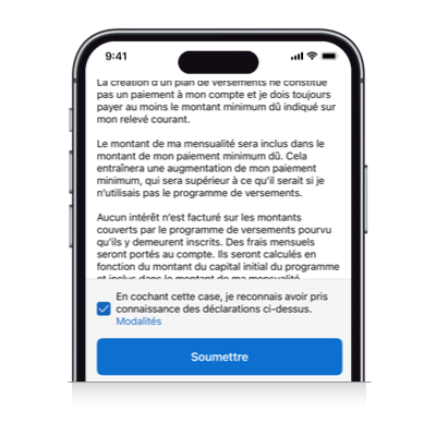 Écran Bloquer une Carte