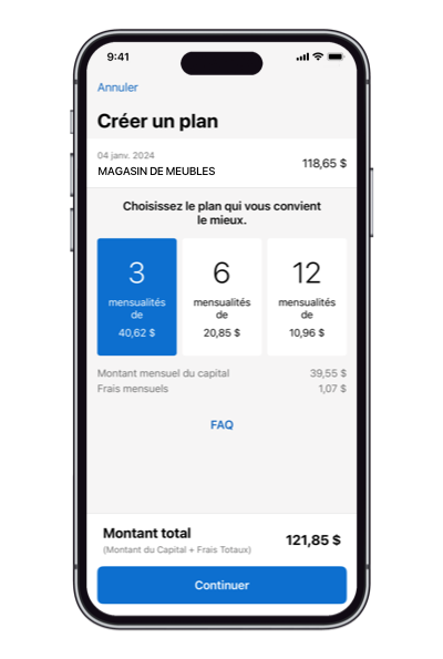 Écran Bloquer ou débloquer une Carte