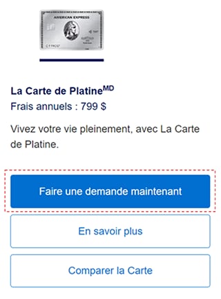 La Carte de Platine Faire Une Demande Maintenant