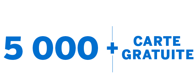 Offre de bienvenue carte pro 5000 + carte gratuite la première année