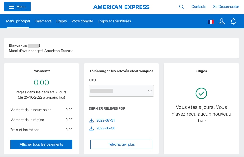 Screenshot of Merchant Dashboard