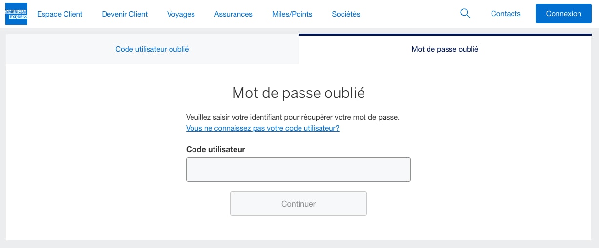 Screenshot of Forgot Password input