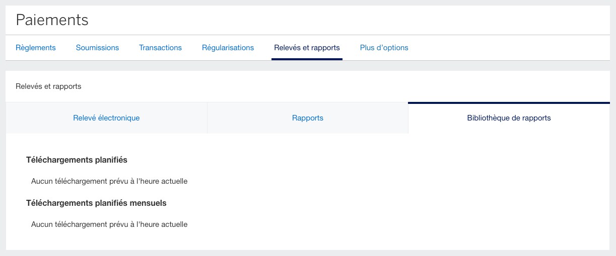 Screenshot of Report Library tab