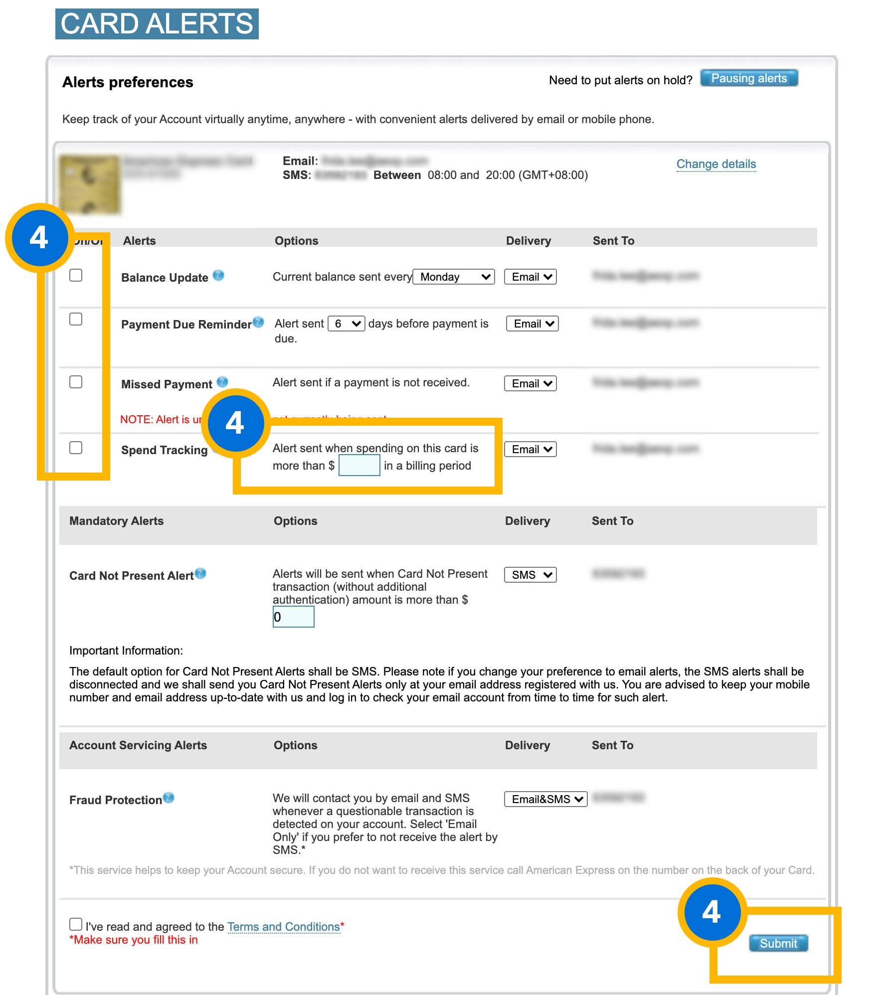 manage your card alerts