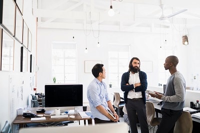 Business man sitting in business meet