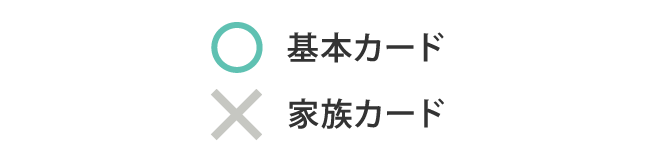 基本カード。家族カードは対象外です。
