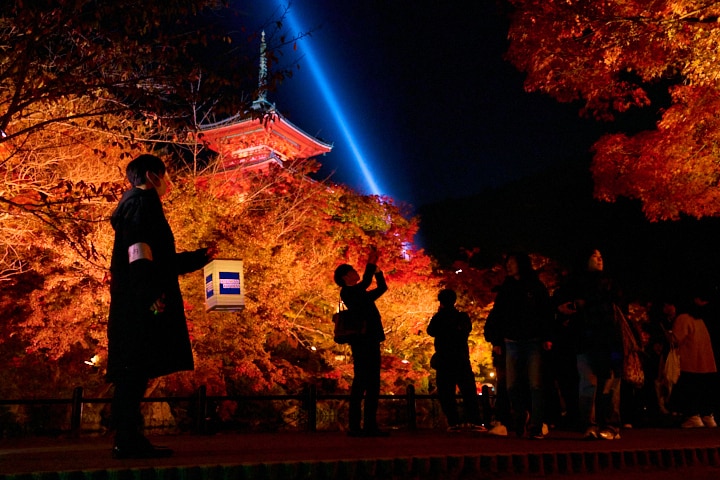 最後に迎えるのは、紅葉に映える三重塔とリフレクション。息をのむほどの美しさ。