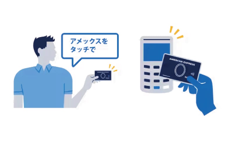 有人レジでタッチ決済を利用する場合のイメージイラスト