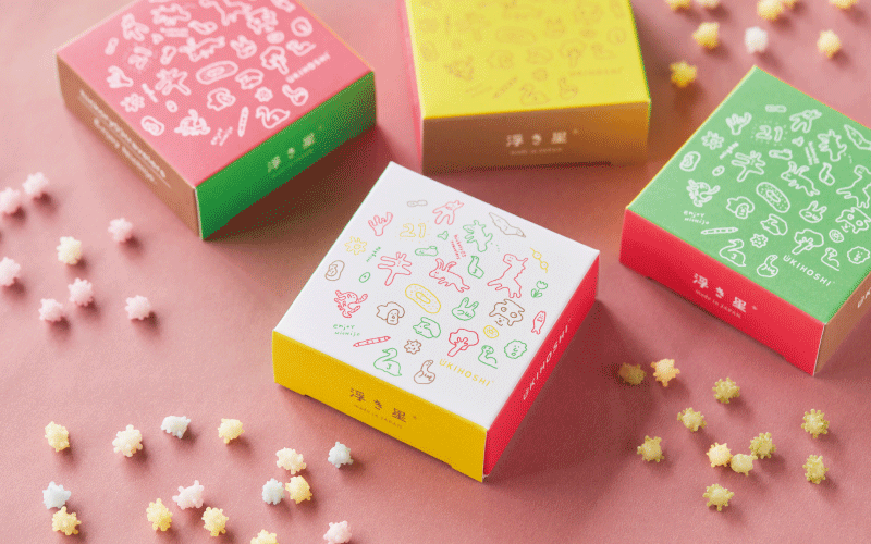 星型の新生あられ菓子。hickory03travelersの「浮き星」