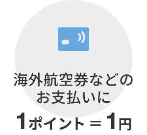 海外航空券などのお支払いに1円＝1ポイント充当
