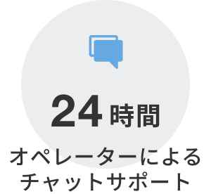 24時間オペレーターによるチャットサポート