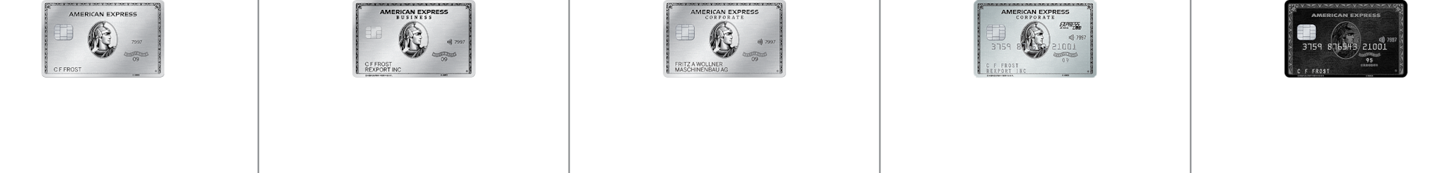 プラチナ ビジネス・プラチナ コーポレート・プラチナ JR東海EX・プラチナ・コーポレート センチュリオン・カード