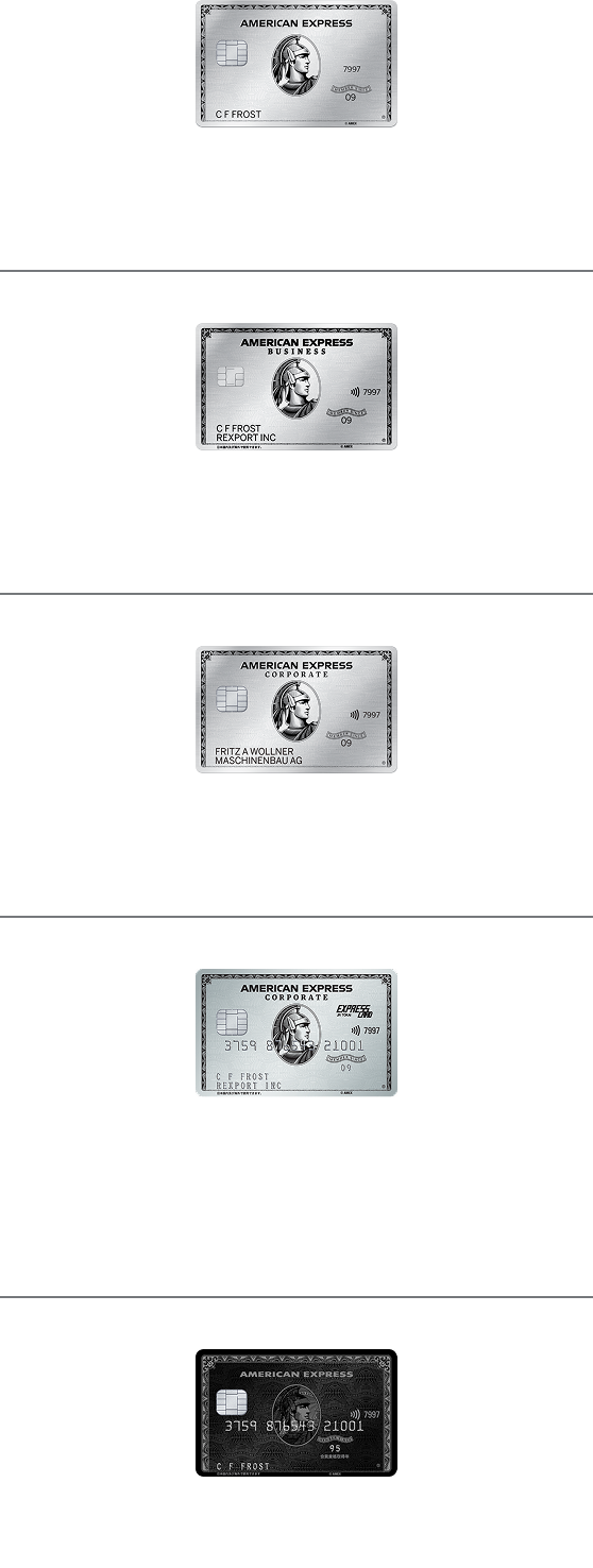 プラチナ ビジネス・プラチナ コーポレート・プラチナ JR東海EX・プラチナ・コーポレート センチュリオン・カード