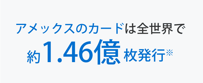 アメックスのカードは全世界で約1.46億枚発行※