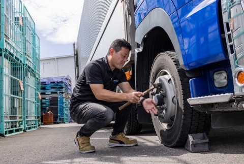 出発前の車両点検
