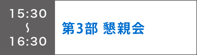 15:30～16:30
第3部 懇親会