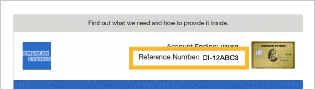 English version Email image sample for Reference number