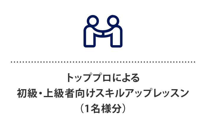 トッププロによる初級・上級者向けスキルアップレッスン（1名様分）