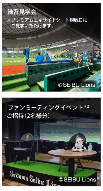 練習見学会※プレミアムエキサイトシート観戦日にご見学いただけます。/
ファンミーティングイベント*2ご招待(2名様分）