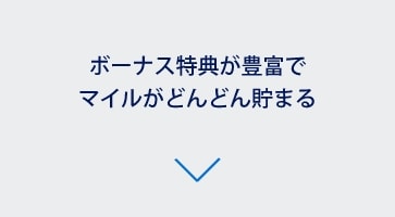 ボーナス特典が豊富でマイルがどんどん貯まる