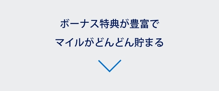 ボーナス特典が豊富でマイルがどんどん貯まる