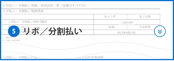 ⑤リボ／分割払い