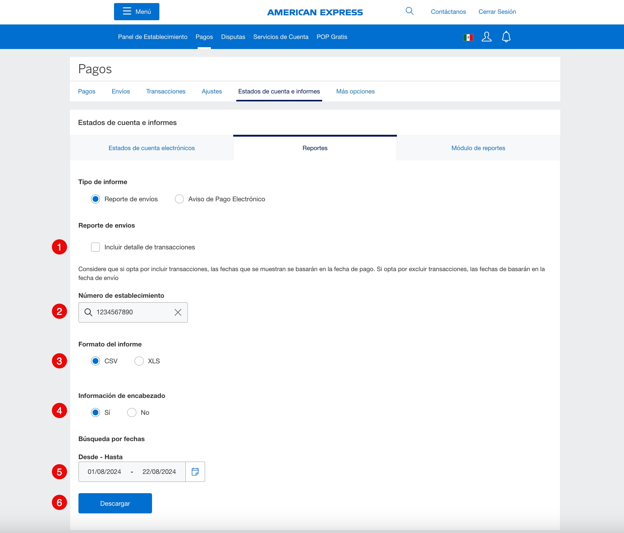Screenshot of Submissions Export Report 