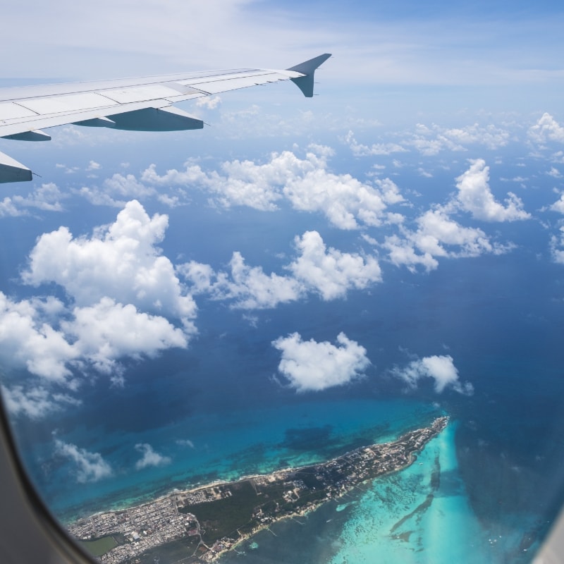 Uitzicht uit vliegtuig