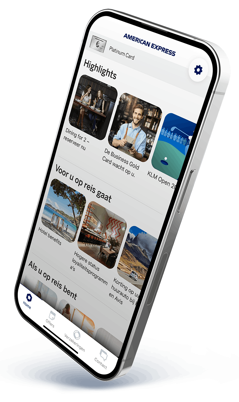 Amex Experiences App op uw smartphone